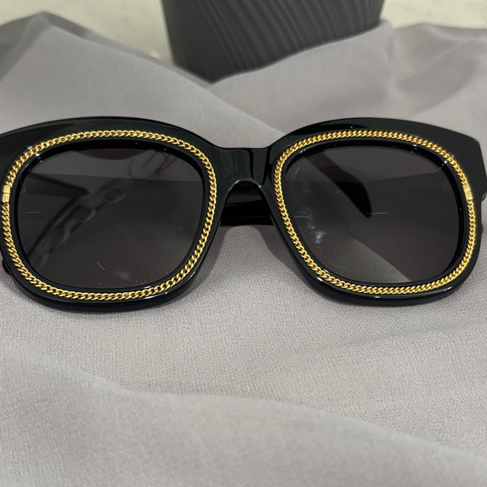 Stella McCartney Black Sunglasses with Gold Detail